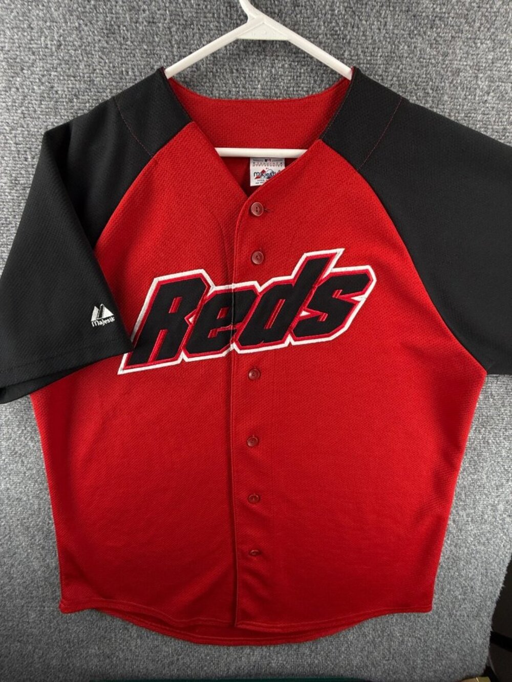 Cincinnati REDS MLB Red Black Jersey Adult Baseball Jersey Short Sleeve Button